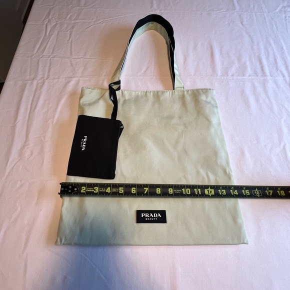 Prada Mint Green Reversible Tote with Black Pouch NWOT - Picture 5 of 9
